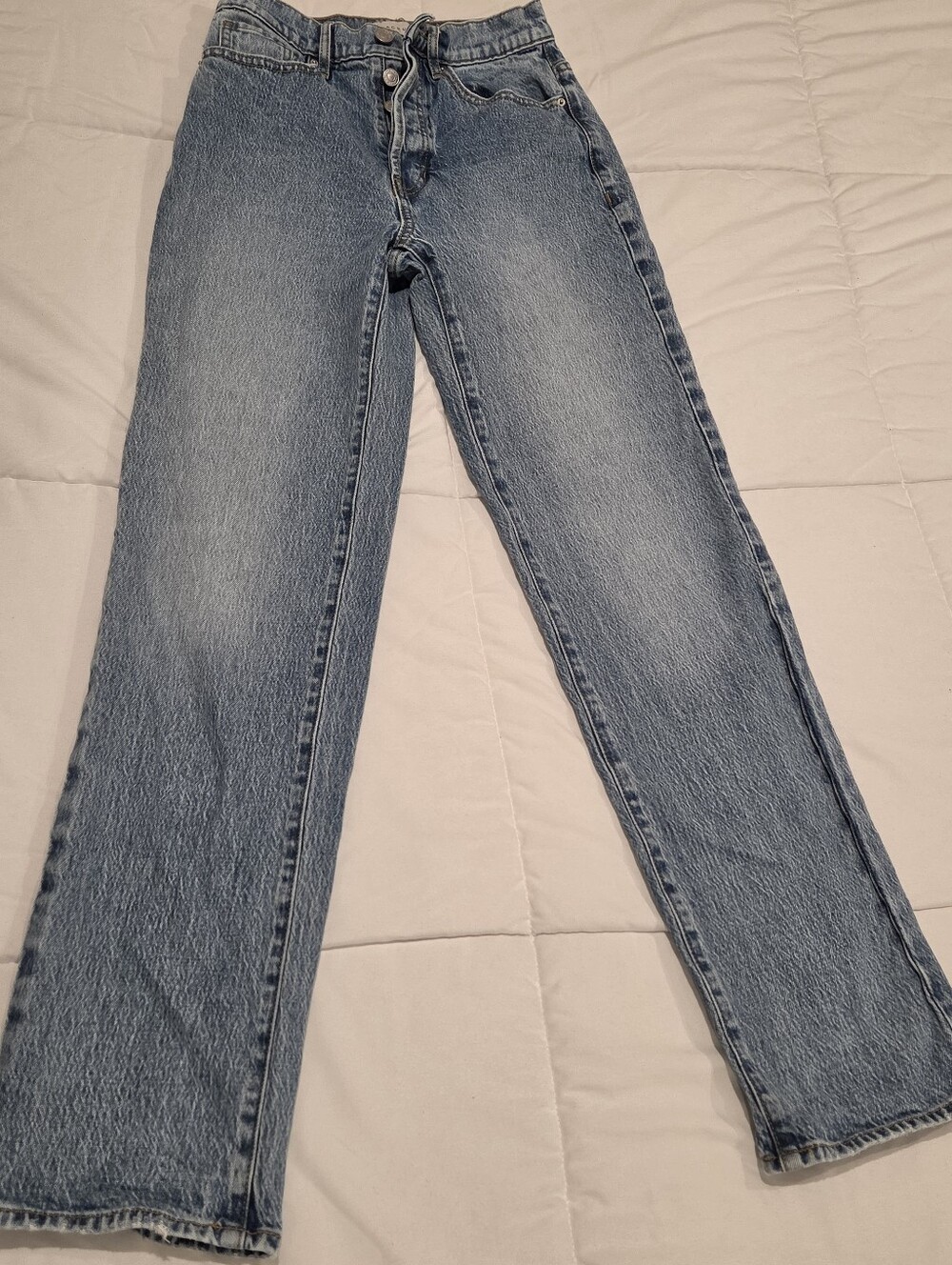 PacSun High Rise Stretch Dad Jeans Button Fly Medium Wash 24 X 30, Y2k, 90s